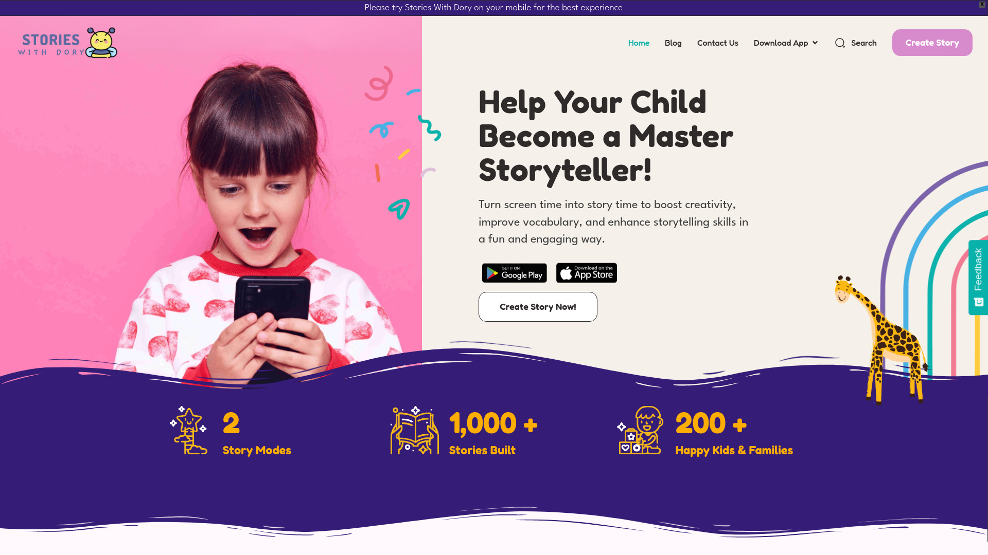 StoriesWithDory – Kids Story Builder App