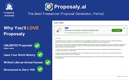 Proposaly – Upwork AI Proposal Generator